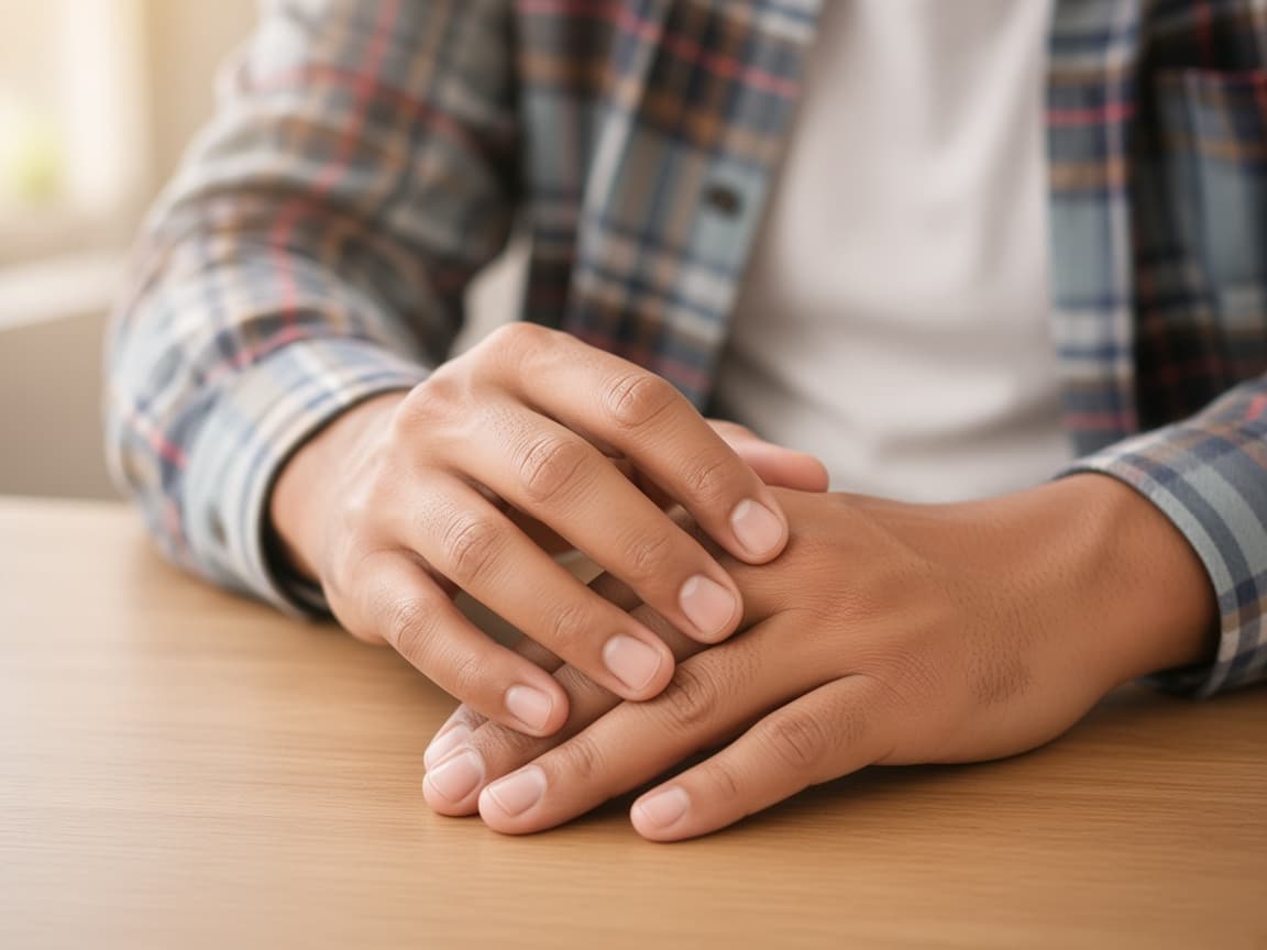 Person massaging painful finger joints